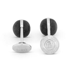 Guilloché Sphere Semi  Precious In Onyx - Black